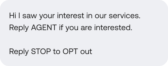 Generic SMS blast: Reply STOP to opt out